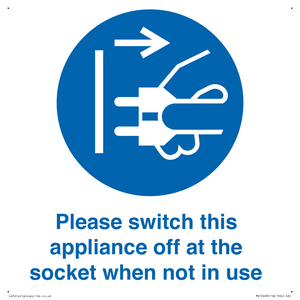 Please switch this appliance off at the socket when not in use